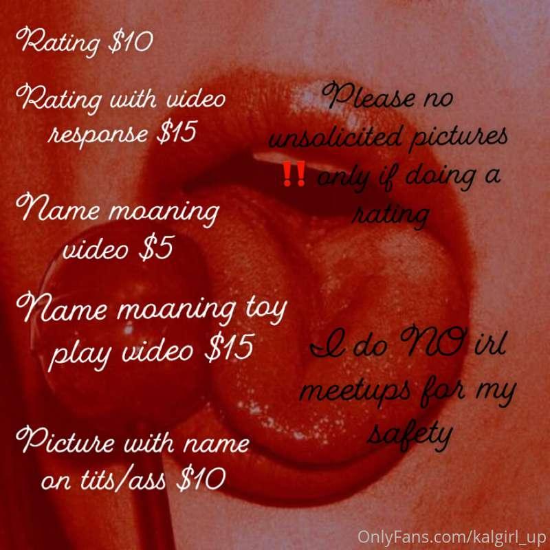 For those of y’all who have asked here is the list for thing..