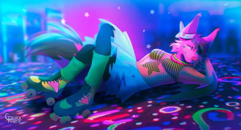 💖neon commission and badge💖