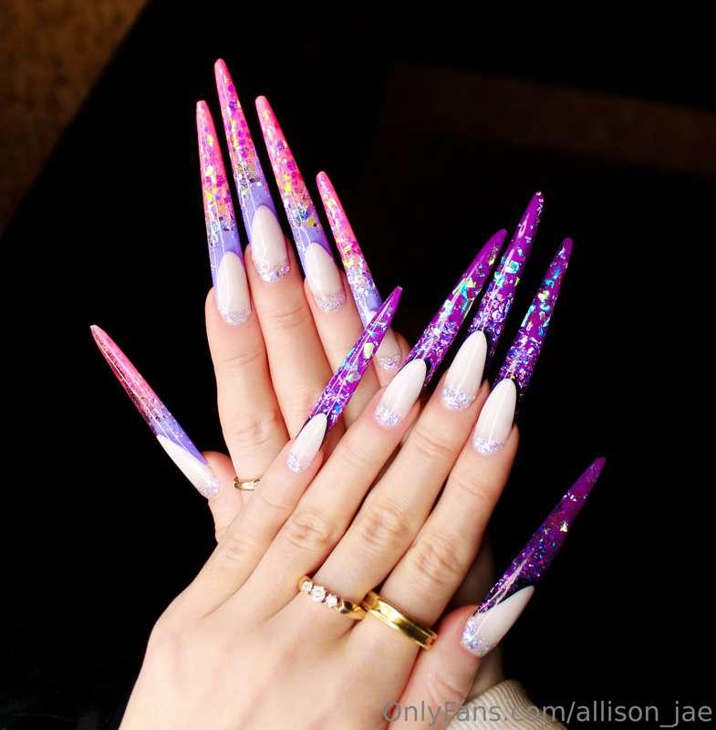 My new pink purple nails🤩💜💟