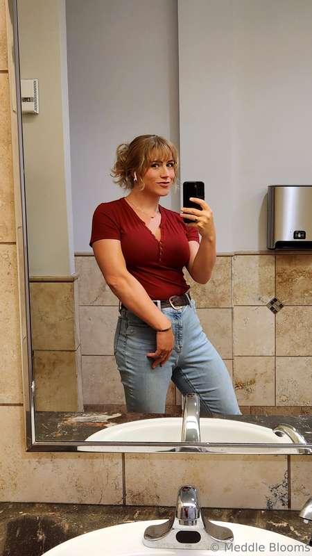 In the work bathroom, thought I looked thic as fuck