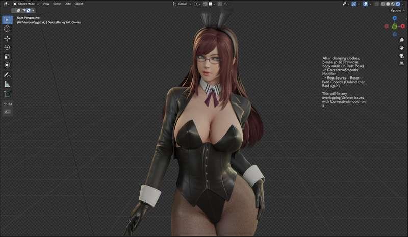 Blender ARP Rig - Primrose Deluxe Bunny Suit