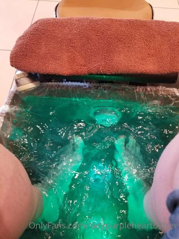 FINALLY!   Went in for a pedicure.   Felt so good. Yes there..