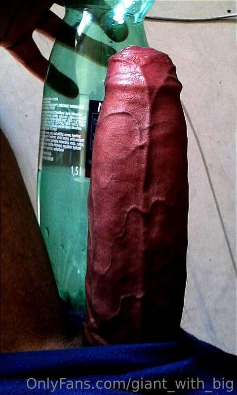 Compared with 1,5 l bottle, imagine this THICK cock ❤️💪