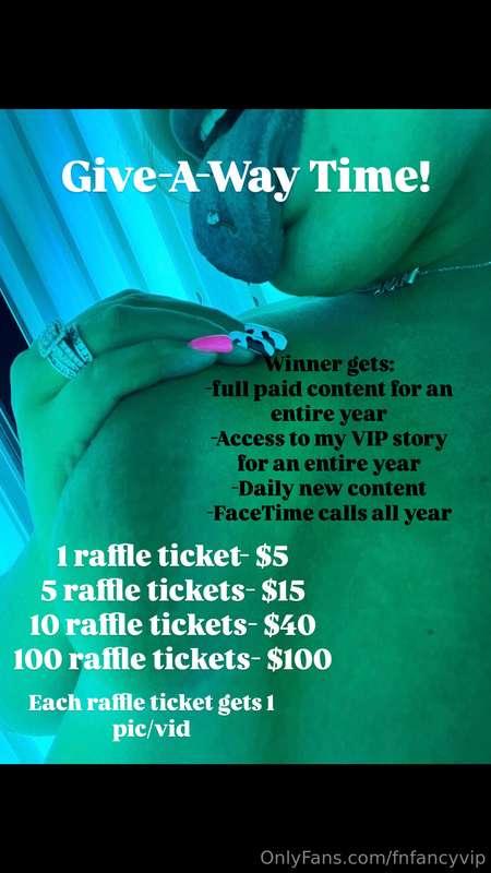 Name will be drawn once goal is achieved 