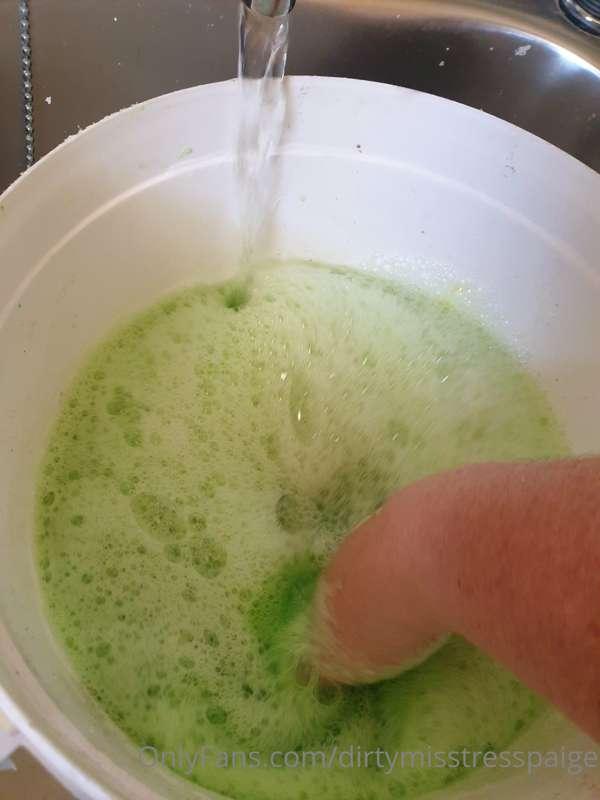 Making some green soap Slime for tonight's live stream