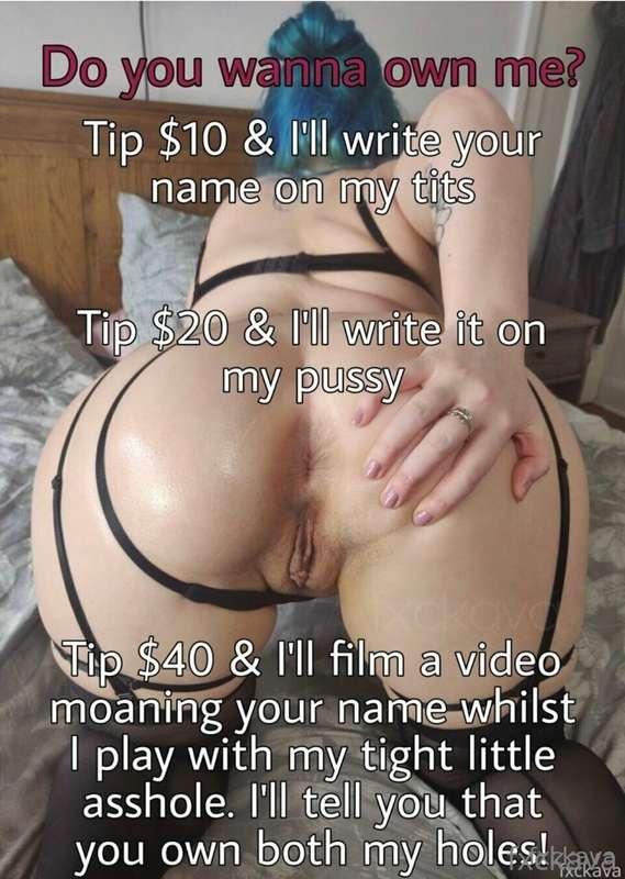 🥵 Own me daddy 🥵 Tip $10 I’ll write your name on my tits! Ti..