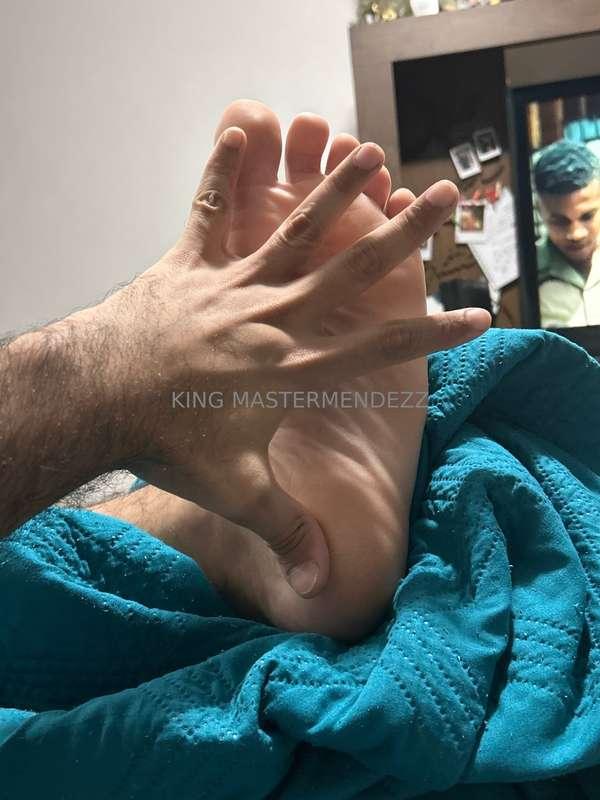 The hand is big and the foot is even bigger.