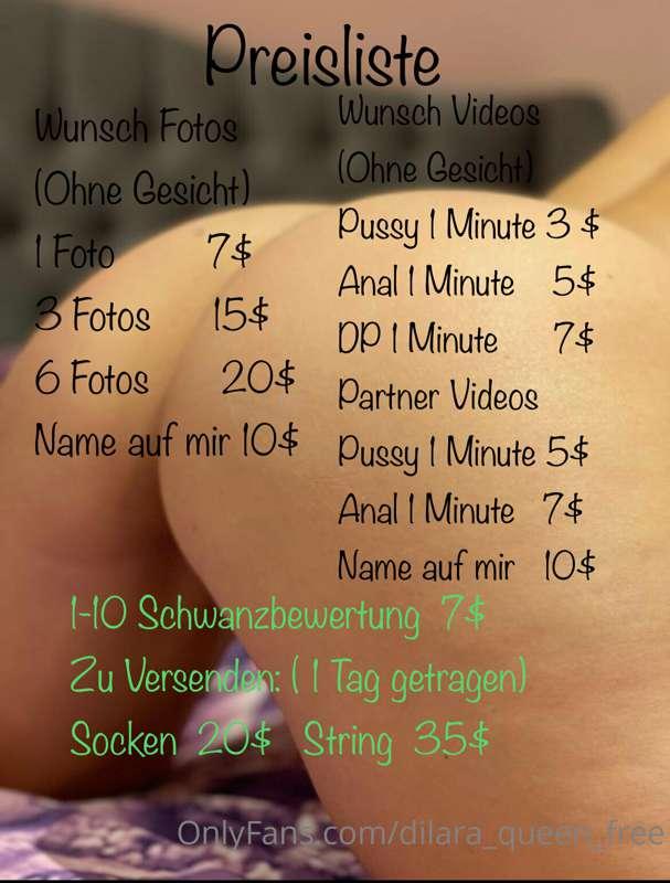Kennt ihr schon meine Preise? 
Ps: die Preise meiner VIP CHA..