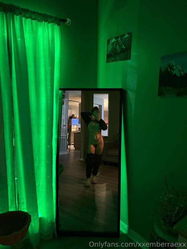 So festive in here! How do I look in the green light guys? 