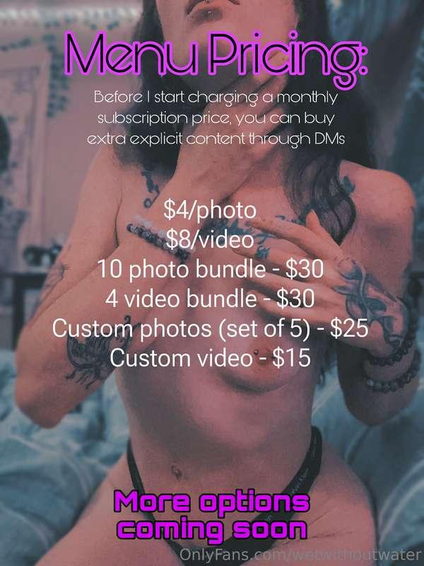 Current menu 💖