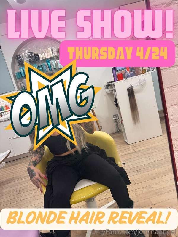 LIVE SHOW THIS THURSDAY!!! 9PM ESTMy blonde alter ego will b..