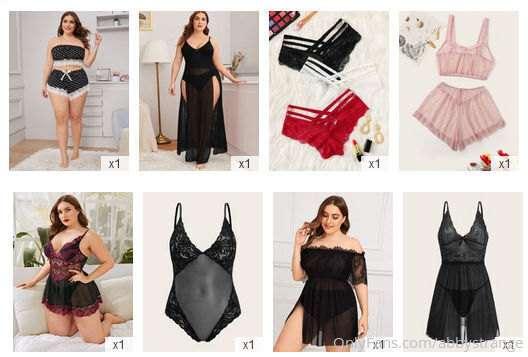 Today I received a shipping with some hot lingerie and dress..
