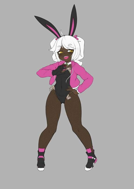 Commission- Black&pink bunnygirl (WIP)
