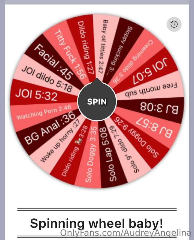✨✨Let’s play Spinning wheel baby!
Tip 12.50 for 1 spin or 20..