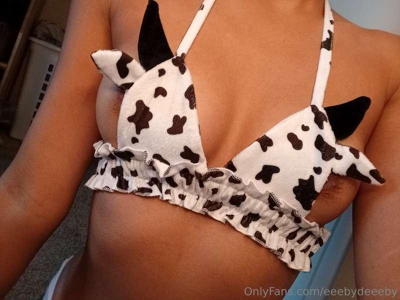 Boobs too big for this cow bikini 🐄🥛