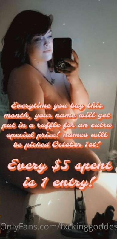 Doing a raffle for the month of September!
Every $5 is one e..