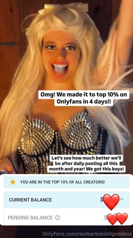 Omg! We made it to top 10% on Onlyfans in 4 days thanks to a..