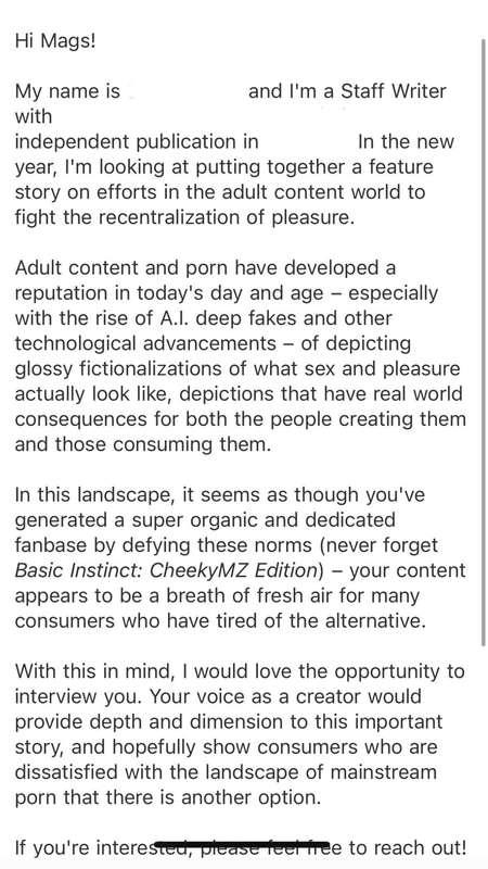 Someone reached out to me with this email a couple of days ago and I was stoked to receive something like this! Might be about to appear in my first ever article guys 😜 this was such a compliment 😭