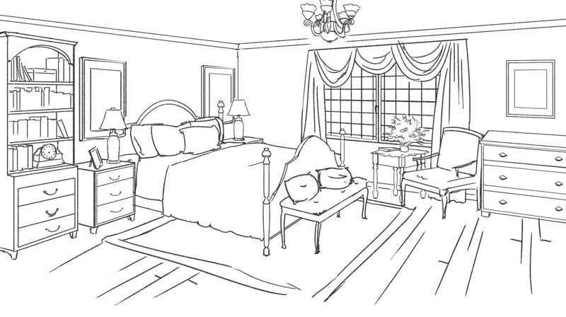 OL2: Grandparent Room BG Sketch (Step 1)