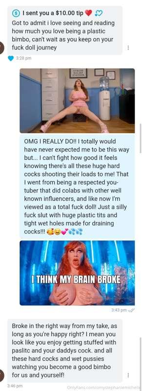 Just a silly fuck slut with huge plastic tits! 💁‍♀️💕