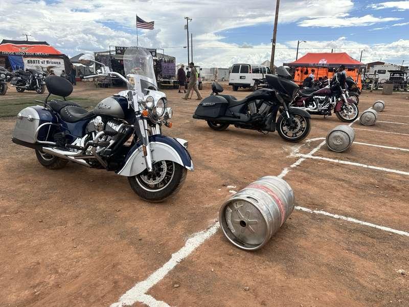 Getting ready for the bike games! Keg push is first. I’m in the second heat. 