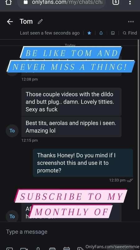 Be like TOM! and never miss a thing on my monthly.. only $8...