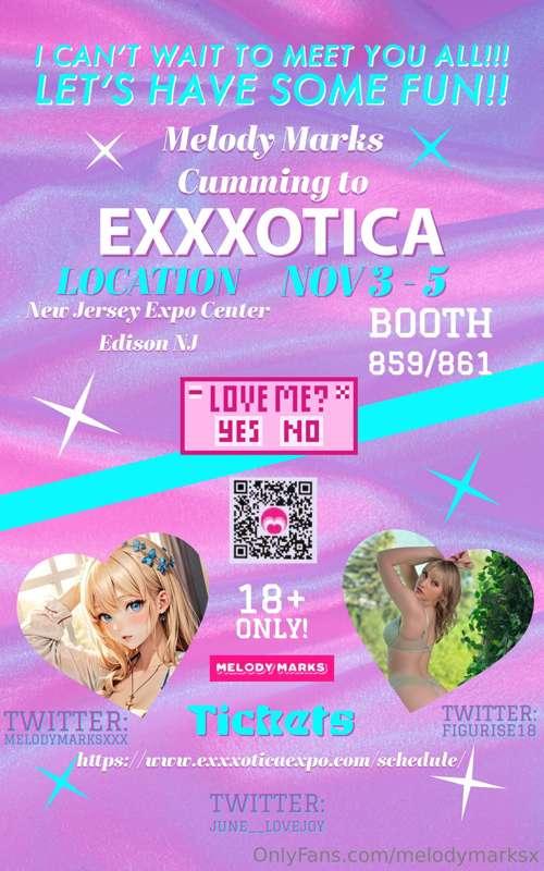 I’m going to be at exxxotica this weekend!! I can’t wait!!! ..