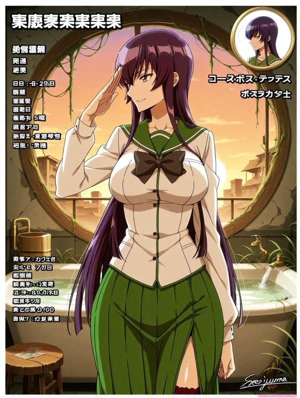 Saeko Busujima of Highschool of The Dead Sexy Poses [Gen 2.5]