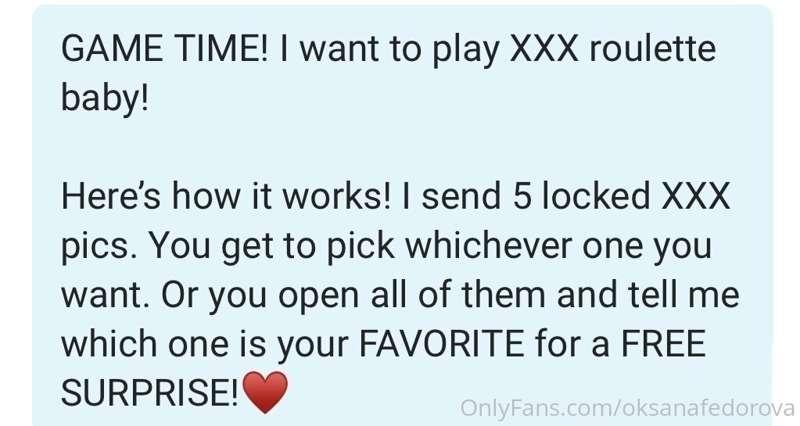 XXX Roulette Game Is Already In Your DM ♥️🙃