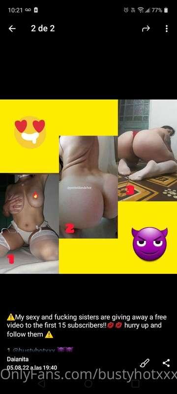 ⚠️My sexy and fucking sisters are giving away a free video t..