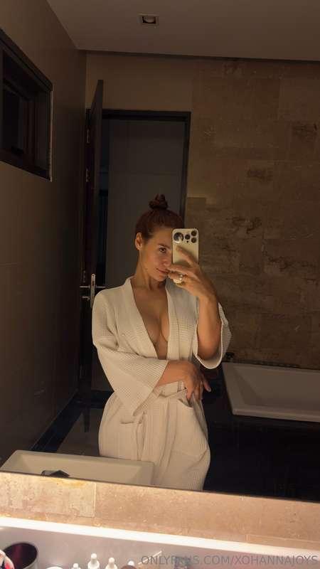 Do you think there are panties under that robe?🙈