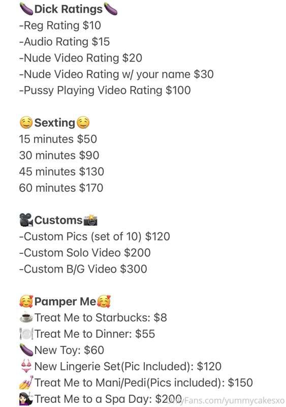🥰**PRiCE LiST**🥰

I have lots of different types of pictures..