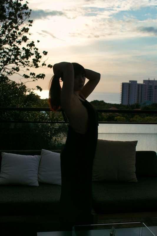 Sunset: Black dress