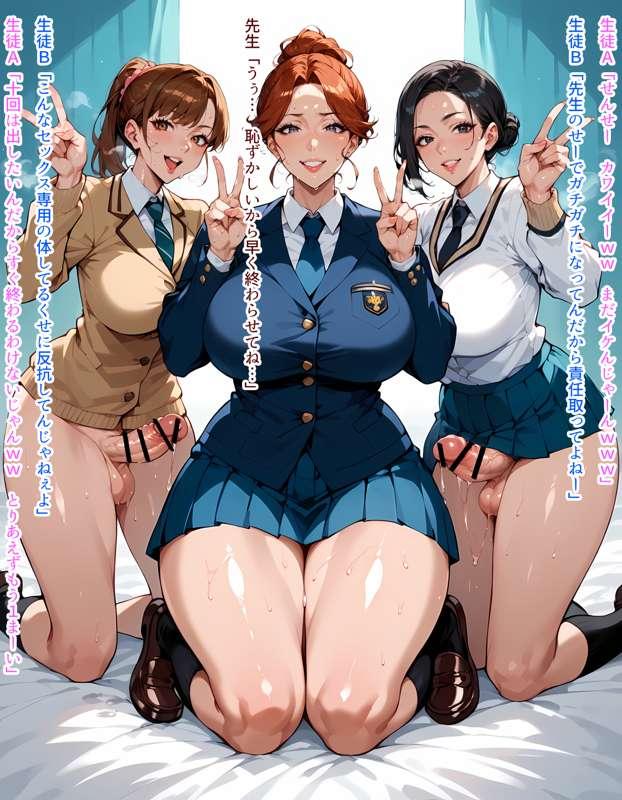 Cosplaying an breedable-body fem-teacher for photos / 交尾に最適な肉体の女教師にコスプレさせて記念撮影