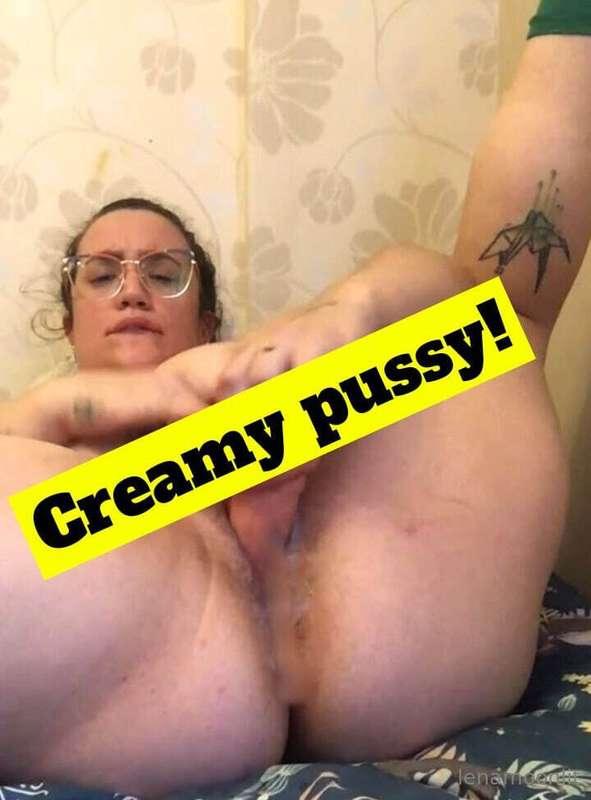 ### Hairy and creamy pussy! I fuck one of my dildos and I ca..