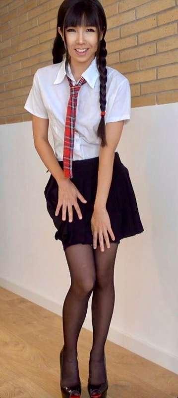 Let me prove to you that I’m girlfriend material 🥰 

#fyp #asian #japanese #schoolgirl #schooluniform #stockings #highheels #pigtails #petite #young