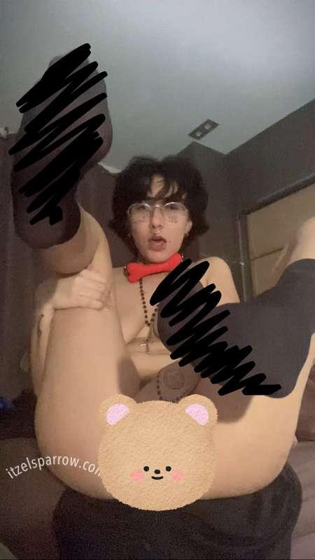 Barking n fingering myself :P