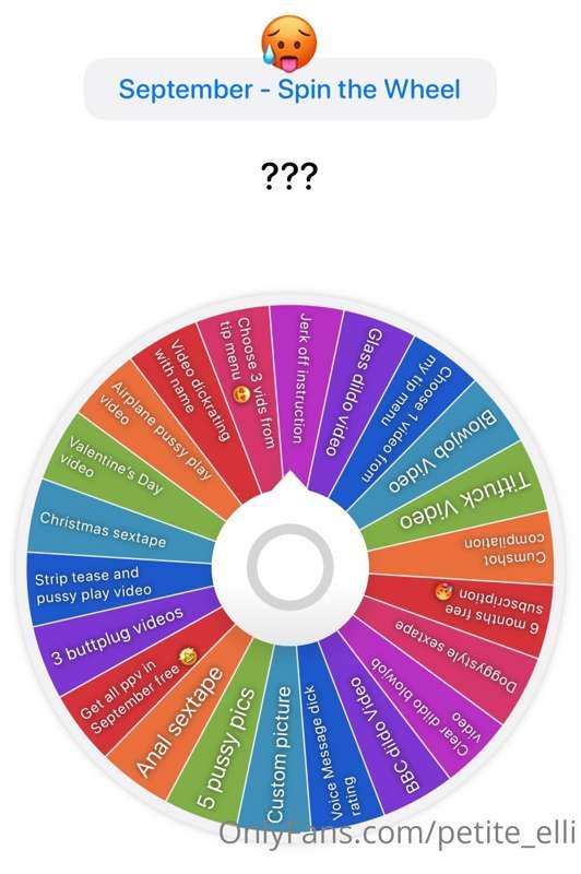 SEPTEMBER - Spin the Wheel 🔥🤩
1 Spin - 15$
3 spins - 35$

NE..