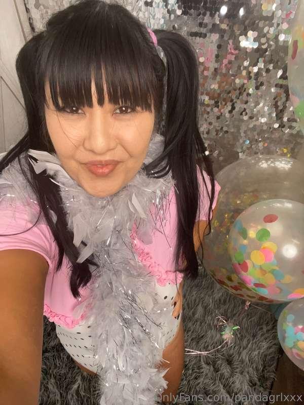 Birthday photos celebrating in my onesie and pigtails also I..