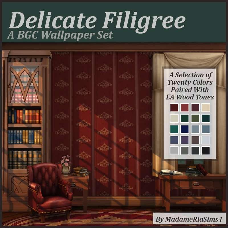 Delicate Filigree Wallpaper Set