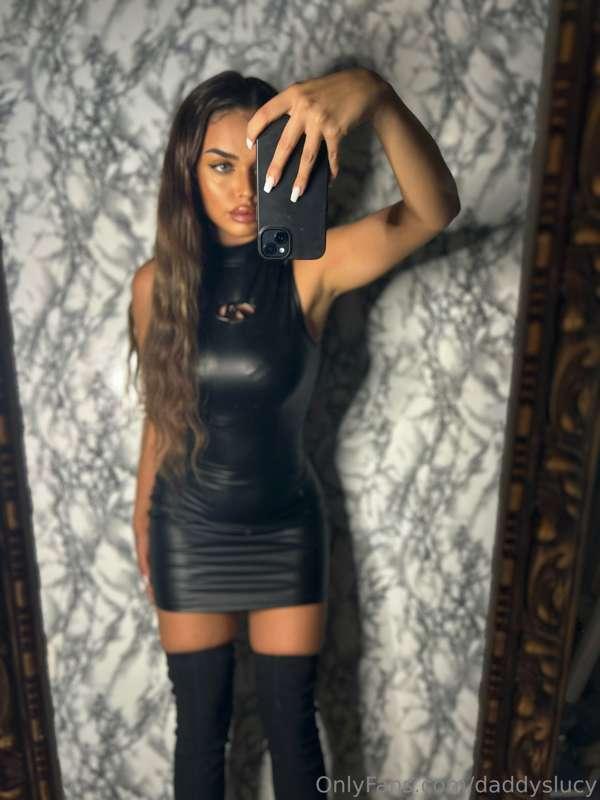 ## A leather dress to make my curves look much sharper. I th..