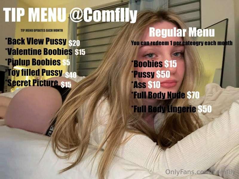 TIP MENU 2023 

Tip Menu Will Update If any new images are a..