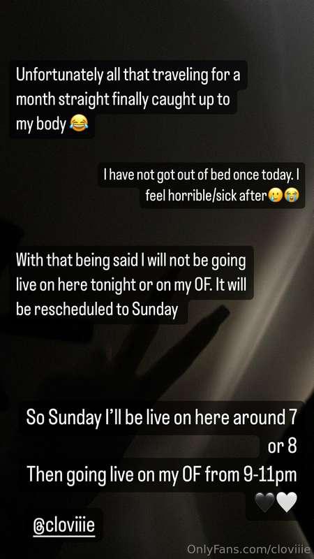 Sorry for the inconvenience :( If I’m feeling better tomorro..