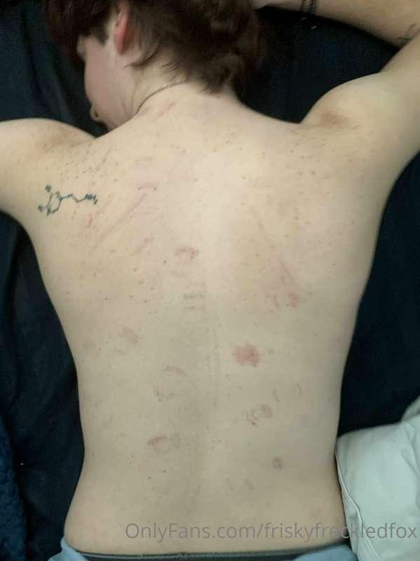 My partner did a number on my back and chest. Fuck it was so..