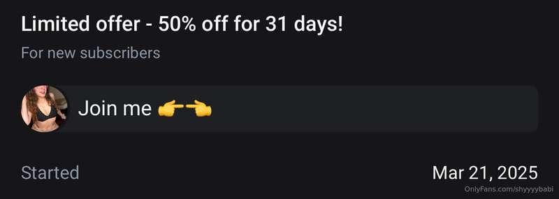 Join me today, for only $5 🫣 https://onlyfans.com/shyyyybabi..