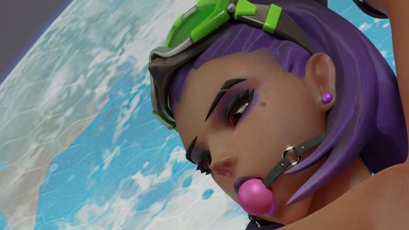 Futanari Sombra milking by Mercy (2 images)[Commission]