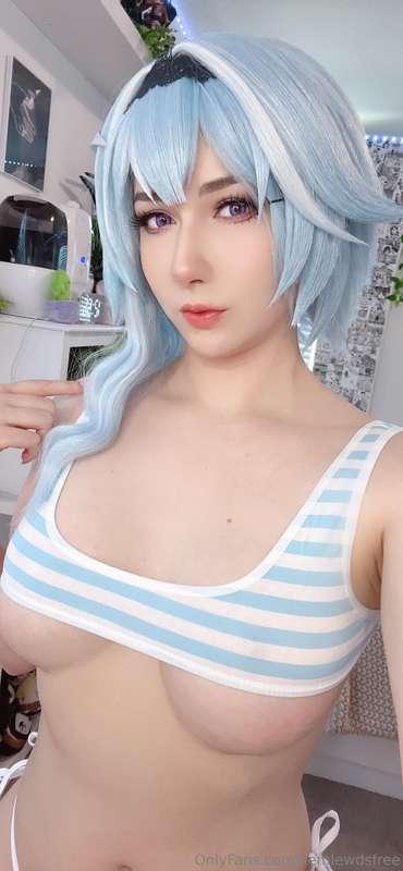 Dropping my Eula bikini set in your DMs shortly 💙💦