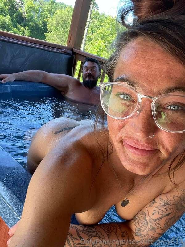 I think Daddy likes the view..Cum see the uncensored hot tub..