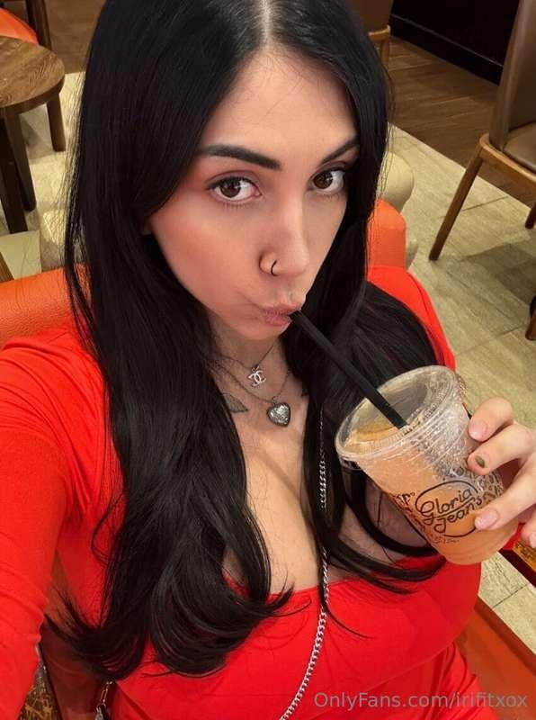 Sippin’ sweet but trust me, my thoughts aren’t 😏