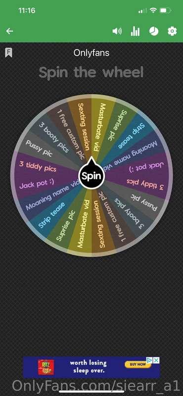 Spin my wheel daddy no losing here 🥰   $4- 1 spin  $8 - 3 sp..